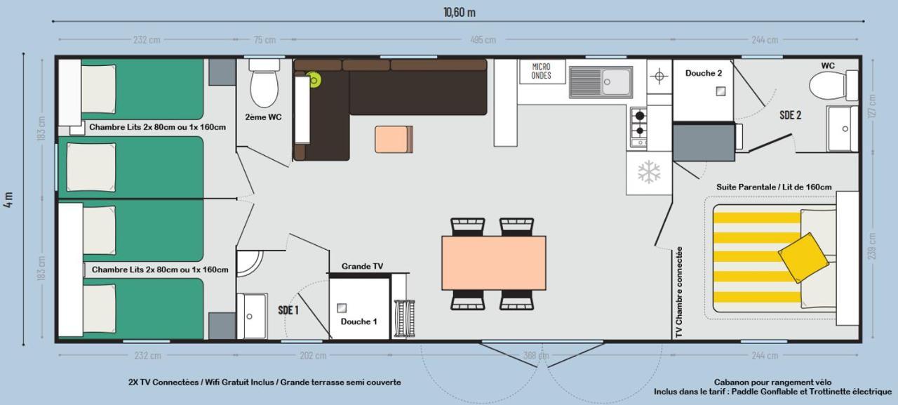 200M De La Plage Bungalow Luxe De 44M2 Menage Et Draps Inclus Camping 5 Etoiles Mayotte Lac Biscarrosse Koyobalys Eksteriør billede